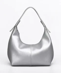 Sac Hobo Argenté en simili cuir premium