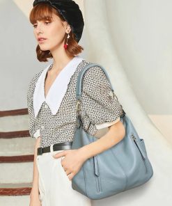 Sac Hobo Bleu en Cuir