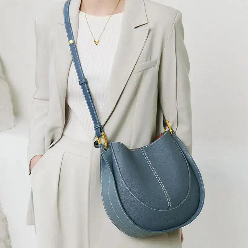 Sac Hobo Cuir Femme, Porté Épaule et Crossbody – Image 4