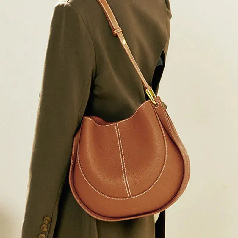 Sac Hobo Cuir Femme, Porté Épaule et Crossbody – Image 2