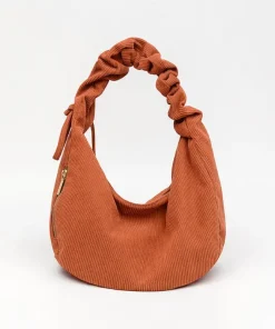 Sac Hobo en Velours Côtelé