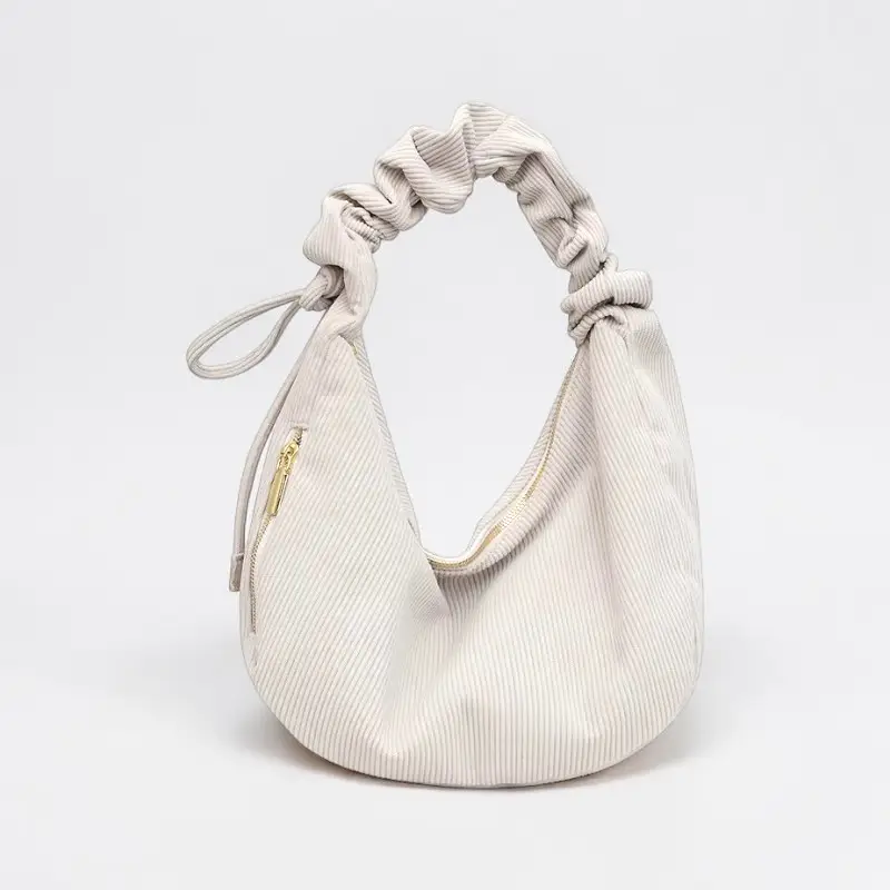 Hobo Velours Côtelé Blanc
