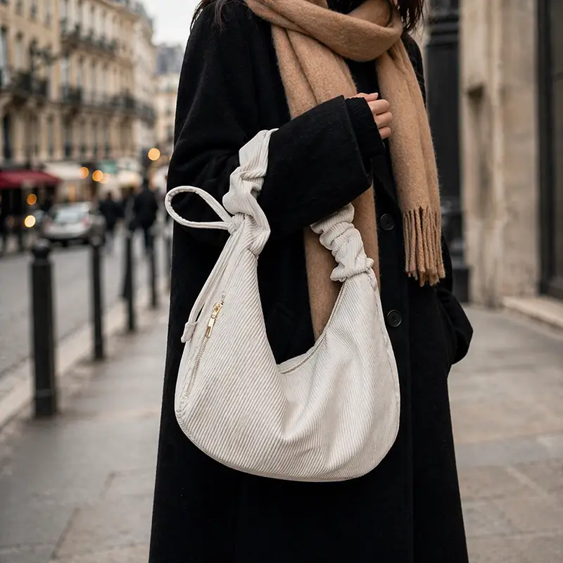 Sac Hobo Velours Côtelé – Image 4