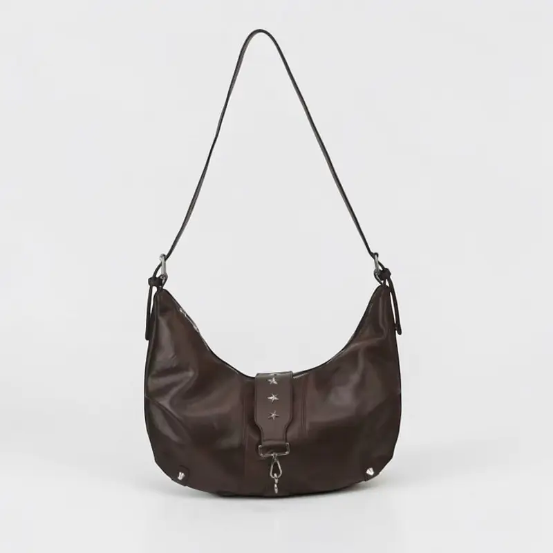 Sac Hobo Vintage en Simili Cuir Marron Foncé